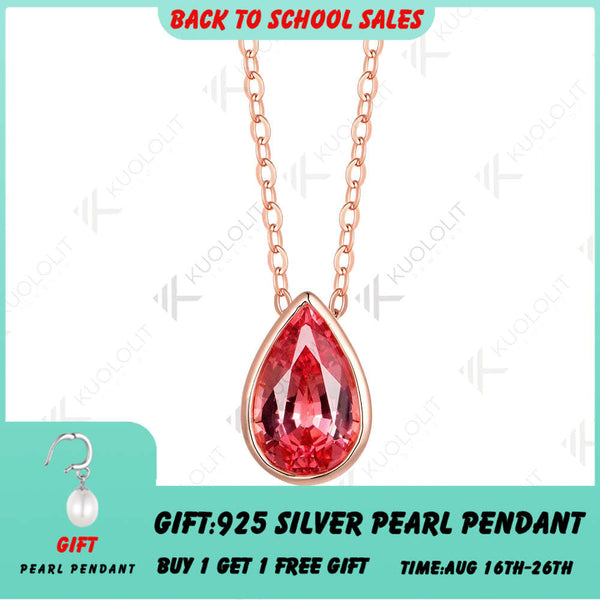 Kuololit 3CT Cyan Moissanit Laborgezüchtete Padparadscha Halskette für Damen und Herren Massive 585 14K 10K Gold Birnenkette für Verlobung Weihnachten 