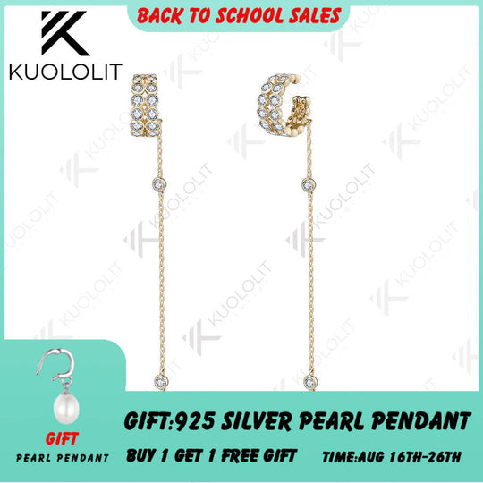 Kuololit Moissanit-Ohrringe (2,2 Karat) für Damen, 14K/10K Massivgold, Weißgold, 925er Silber, Clip-Creolen, für Partys, Weihnachten, Klassiker 