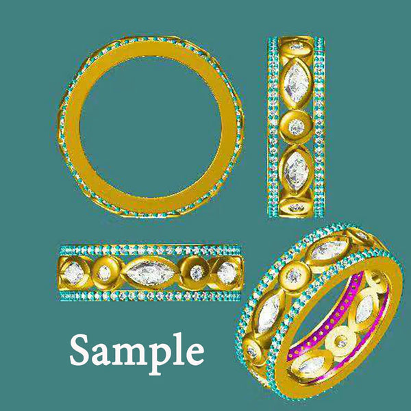 Kuololit Customize  Solid Gold Diamond RING and earrings Fine Jewelry Engagement Rings for Women
