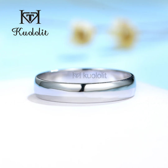 Kuololit 750 18K 14K 10K Couple Rings for Women Men White Gold Luxury Ring for Engagement Anniversary Party  Wedding Size 10