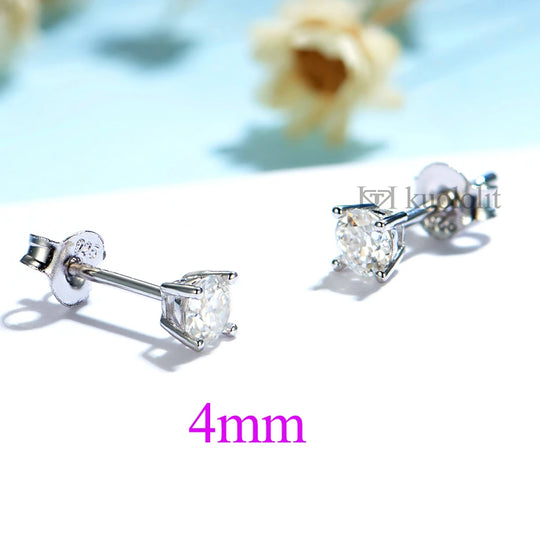 Kuololit GRA14K 10K OEC Moissanite White Gold Stud Earrings for Women Solid Yellow Gold Rose Gold D Color Solitaire Fine Jewelry