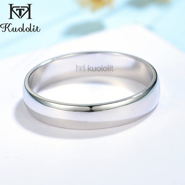 Kuololit 750 18K 14K 10K Couple Rings for Women Men White Gold Luxury Ring for Engagement Anniversary Party  Wedding Size 10