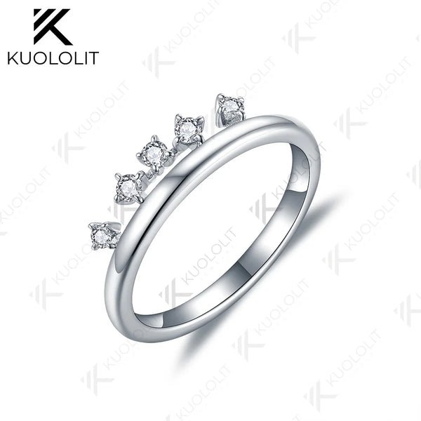 Kuololit 0.27ctw Lab Grown Diamond Band Rings for Men Women Solid 585 10K Silver Yellow Gold for Anniversary Wedding Christmas
