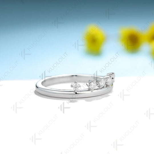 Kuololit 0.27ctw Lab Grown Diamond Band Rings for Men Women Solid 585 10K Silver Yellow Gold for Anniversary Wedding Christmas