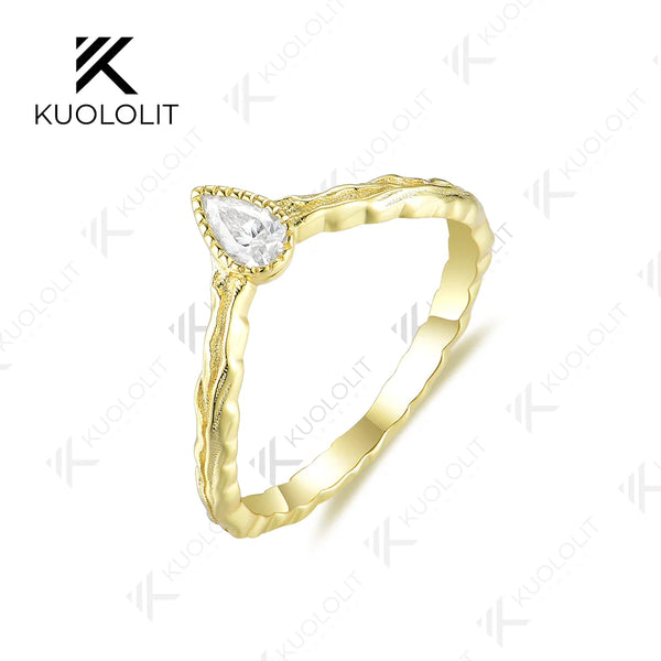 Kuololit 0.35ct Lab Grown Diamond Band Ring for Men Women Solid 585 14K 10K Silver Yellow Gold for Wedding Anniversary Christmas