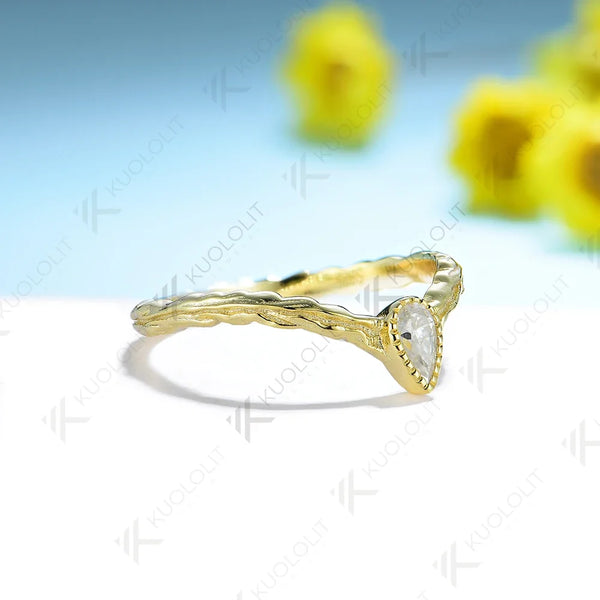 Kuololit 0.35ct Lab Grown Diamond Band Ring for Men Women Solid 585 14K 10K Silver Yellow Gold for Wedding Anniversary Christmas
