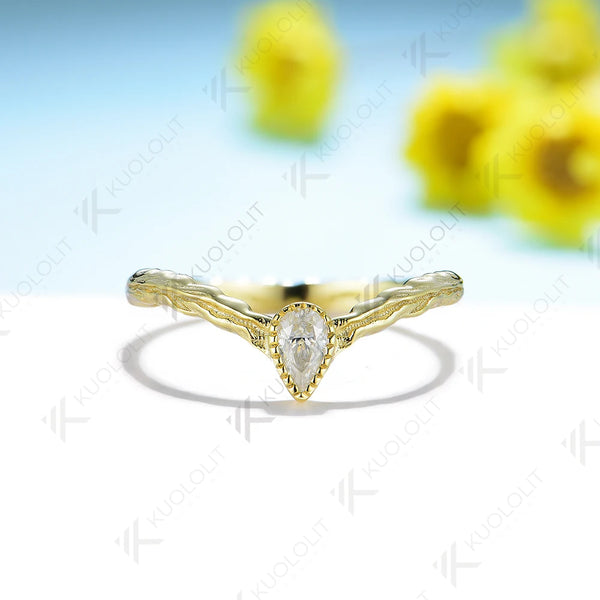 Kuololit 0.35ct Lab Grown Diamond Band Ring for Men Women Solid 585 14K 10K Silver Yellow Gold for Wedding Anniversary Christmas