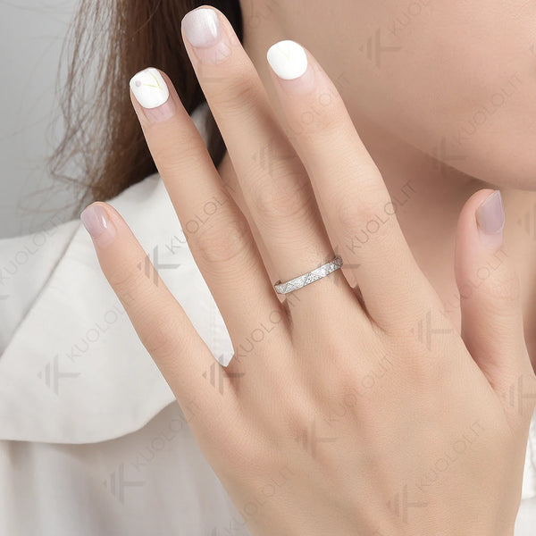 Kuololit 0.4CTW Moissanite Rings for Men Women Solid 14K 10K 585 Silver Yellow Gold Wedding Band Ring for Anniversary Christmas