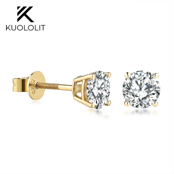 Kuololit 1.0CT IGI Lab Grown Diamond Earrings for Women Solid 18K 14K 10K Gold D VS1 Diamonds Jewelry for Party Christmas Gifts