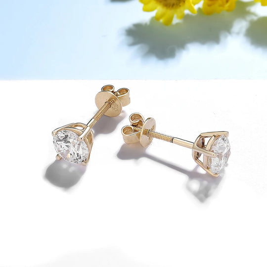 Kuololit 1.0CT IGI Lab Grown Diamond Earrings for Women Solid 18K 14K 10K Gold D VS1 Diamonds Jewelry for Party Christmas Gifts