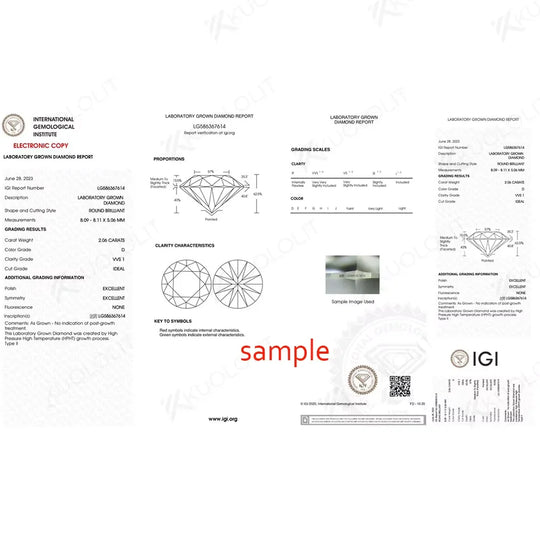 Kuololit 1.0CT IGI Lab Grown Diamond Earrings for Women Solid 18K 14K 10K Gold D VS1 Diamonds Jewelry for Party Christmas Gifts