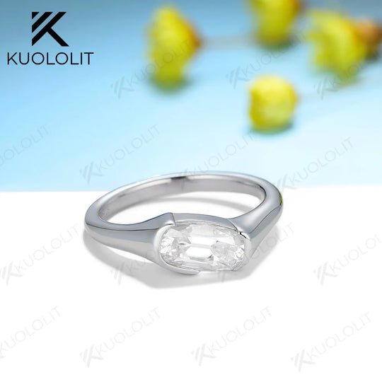 Kuololit 1.3CT OMC Moissanite Rings for Women Solid 14K 10K 585 Silver White Gold for Engagement Wedding Christmas Classsic New