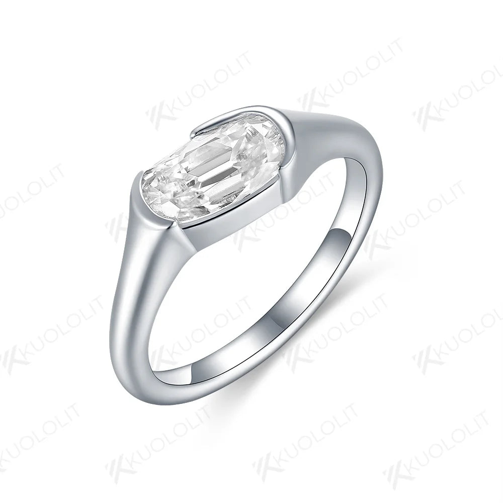 Kuololit 1.3CT OMC Moissanite Rings for Women Solid 14K 10K 585 Silver White Gold for Engagement Wedding Christmas Classsic New