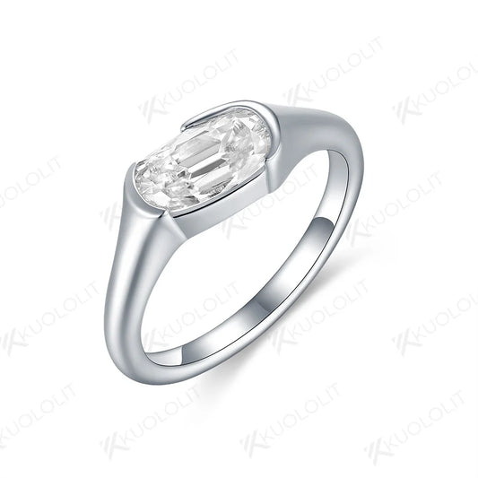 Kuololit 1.3CT OMC Moissanite Rings for Women Solid 14K 10K 585 Silver White Gold for Engagement Wedding Christmas Classsic New