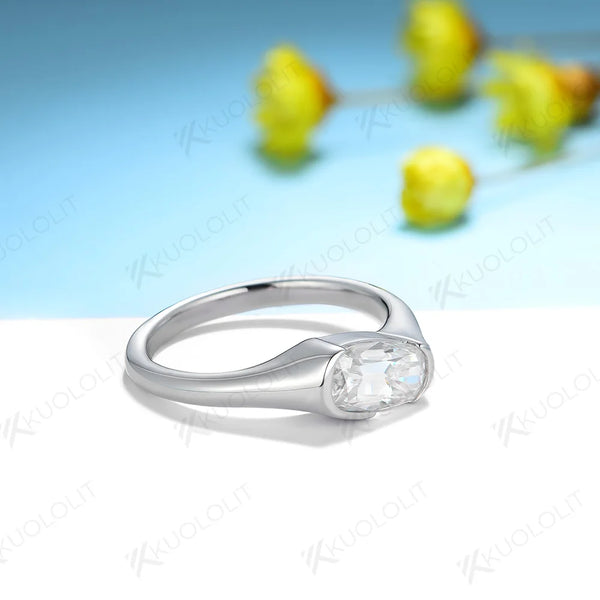 Kuololit 1.3CT OMC Moissanite Rings for Women Solid 14K 10K 585 Silver White Gold for Engagement Wedding Christmas Classsic New