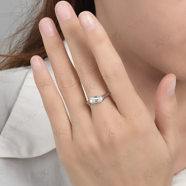 Kuololit 1.3CT OMC Moissanite Rings for Women Solid 14K 10K 585 Silver White Gold for Engagement Wedding Christmas Classsic New