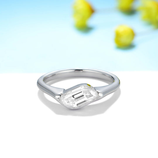 Kuololit 1.5ct Flame Cut Moissanite Rings for Women Solid 14K 10K 585 White Gold for Engagement Wedding Christmas Classsic New