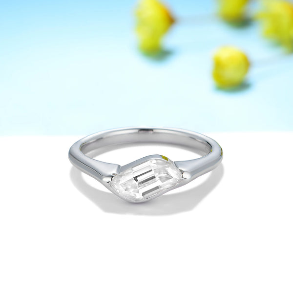 Kuololit 1.5ct Flame Cut Moissanite Rings for Women Solid 14K 10K 585 White Gold for Engagement Wedding Christmas Classsic New