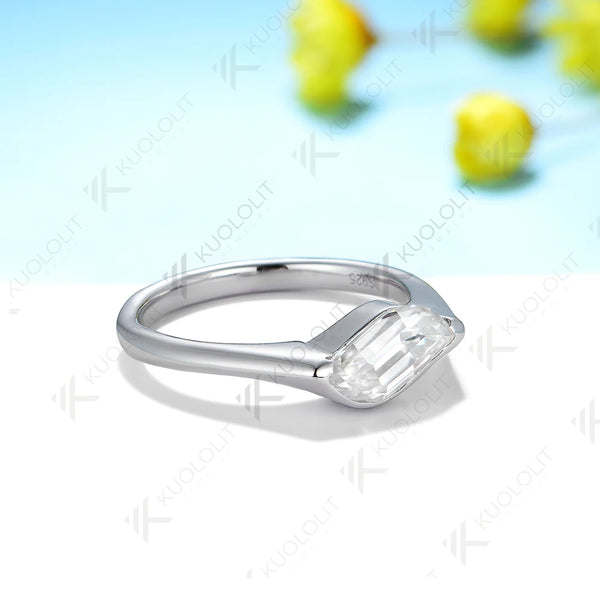 Kuololit 1.5ct Flame Cut Moissanite Rings for Women Solid 14K 10K 585 White Gold for Engagement Wedding Christmas Classsic New