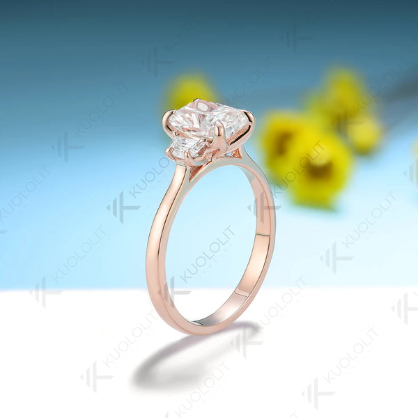 Kuololit 1.5ct Lab Grown Diamonds Rings for Women Solid 18K 10K 14K Rose Gold Vine for Anniversary Wedding Engagement Christmas