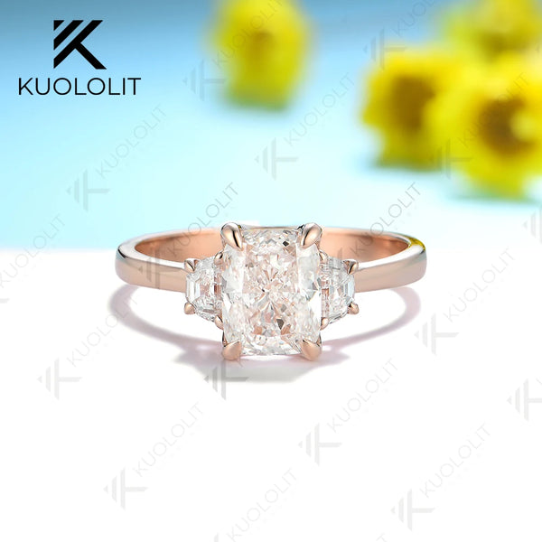 Kuololit 1.5ct Lab Grown Diamonds Rings for Women Solid 18K 10K 14K Rose Gold Vine for Anniversary Wedding Engagement Christmas