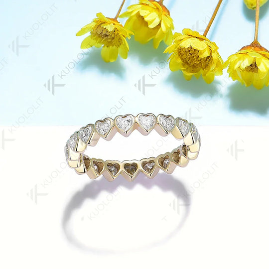 Kuololit 1CT Lab Grown Diamond Rings for Women Solid 14K 10K 585 White Gold for Engagement Wedding Christmas Classsic New