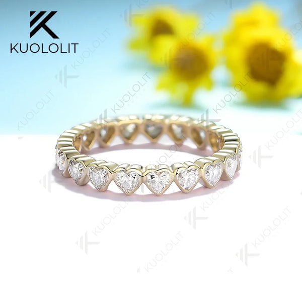 Kuololit 1CT Lab Grown Diamond Rings for Women Solid 14K 10K 585 White Gold for Engagement Wedding Christmas Classsic New