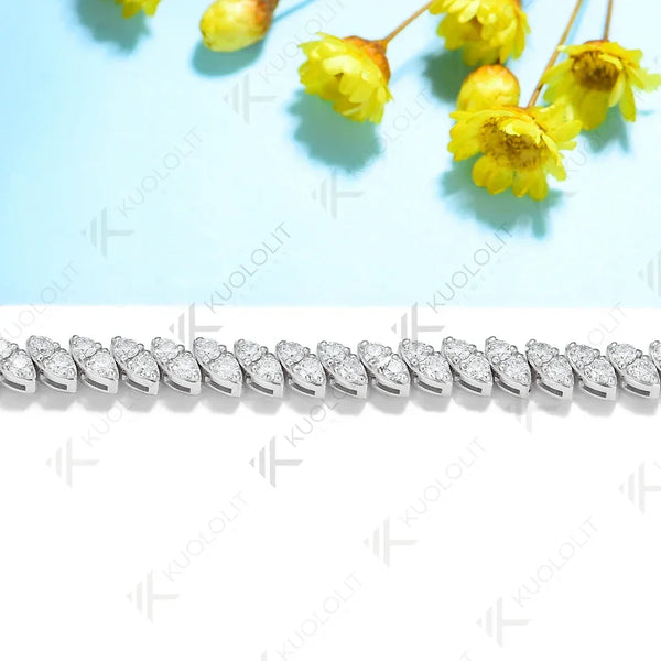 Kuololit 3CTW Lab Grown Diamond Bracelets for Women Men Soild 585 10K 14K Silver Yellow Gold for Engagement Wedding Christmas