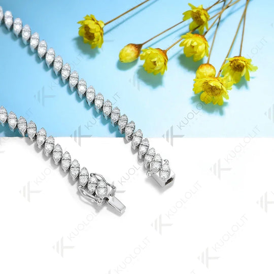 Kuololit 3CTW Lab Grown Diamond Bracelets for Women Men Soild 585 10K 14K Silver Yellow Gold for Engagement Wedding Christmas