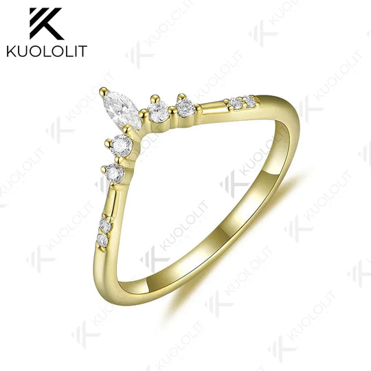 Kuololit Lab Grown Diamond Rings for Men Women Solid AU750 585 14K 10K Silver Yellow Gold for Wedding Band Anniversary Christmas