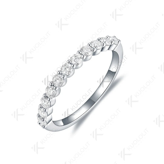 Kuololit Moissanite Rings for Men Women Soild 585 14K 18K White Gold 925 Silver Wedding Band for Engagement Party Christmas New