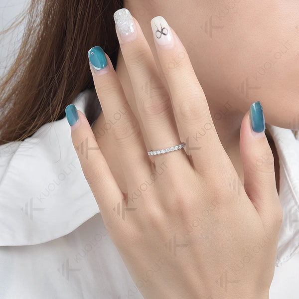 Kuololit Moissanite Rings for Men Women Soild 585 14K 18K White Gold 925 Silver Wedding Band for Engagement Party Christmas New