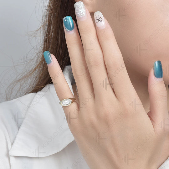 Kuololit OMC Oval Cut Moissanite Rings for Women PT950 Solid 14K 10K 585 Silver Yellow Gold for Engagement Wedding Christmas