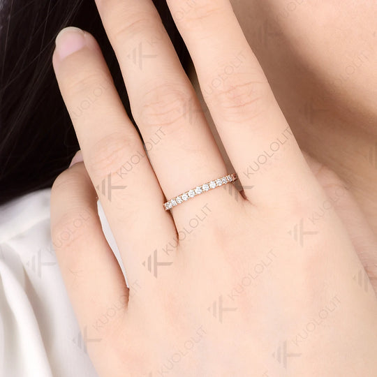 Kuololit 0.6CTW Lab Grown Diamonds Rings for Women Solid 18K 14K 10K 585 Yellow Gold Wedding Band for Christmas Classic Gifts