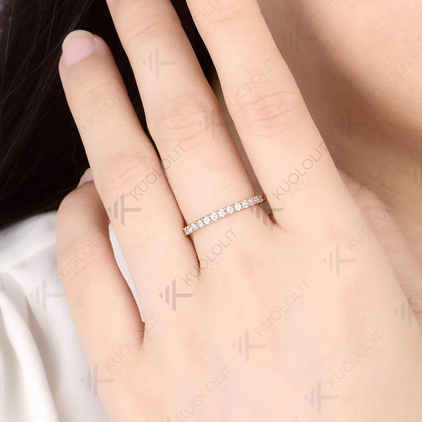 Kuololit 0.6CTW Lab Grown Diamonds Rings for Women Solid 18K 14K 10K 585 Yellow Gold Wedding Band for Christmas Classic Gifts
