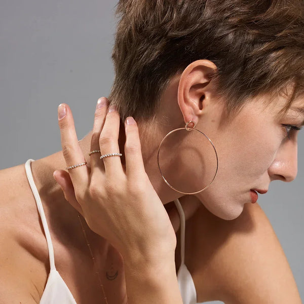 Kuololit Moissanite Ring 585 14K 10K 18K Rose Gold Half Eternity Bubble Rings for Women Jewelry Wedding Diamond Engagement Band