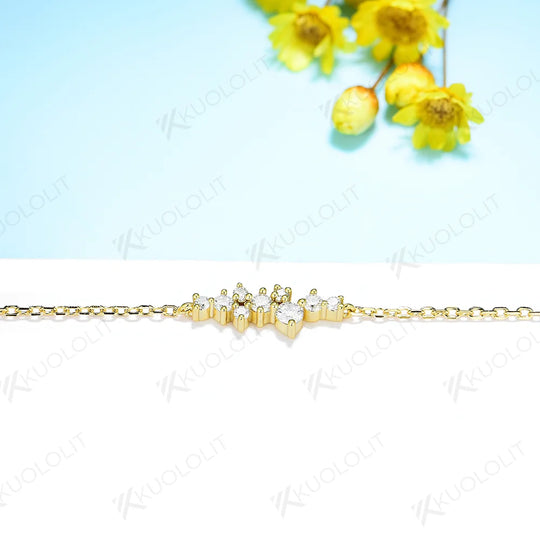 Kuololit Moissanite Bracelets for Women Men 585 18K 10K Adjustable Chains Bracelets Charm for Engagement Party Christmas Gifts