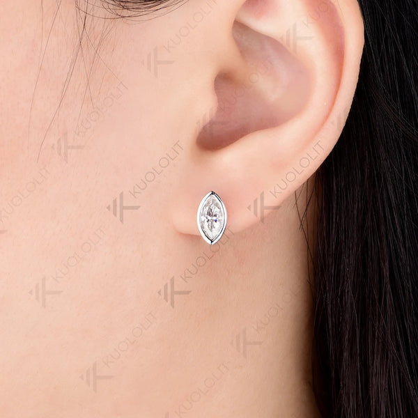 Kuololit 1CTW Lab Grown Diamonds Clip Earrings for Women Solid 14K 10K 585 Yellow Gold Hoop Earrings for Christmas Gift Luxury