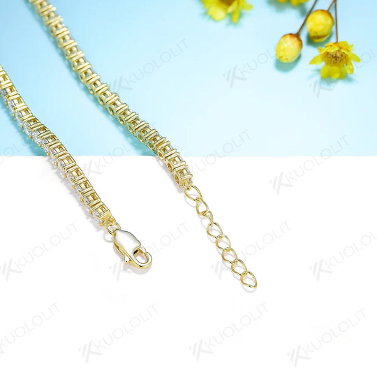 Kuololit 5.3CTW Moissanite Tennis Bracelets for Women Men 585 14K 10K Adjustable Chains for Engagement Wedding Party Christmas