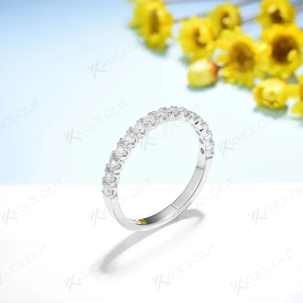 Kuololit 0.45CTW Lab Grown Diamonds  Half Eternity Stackable Band Ring