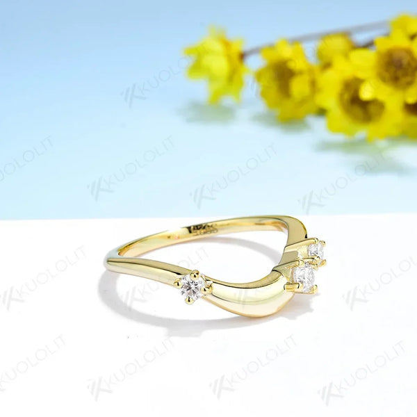 Kuololit 0.22CTW Lab Grown Diamonds for Women 585 14k 10k Solid Gold 925 Silver Round Cut for Party Christmas Engagement Wedding