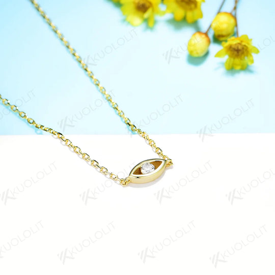 Kuololit 0.1CT Moissanite Bracelets for Women Men 585 18K 10K Adjustable Chains Eyes for Engagement Party Christmas Classic Gift