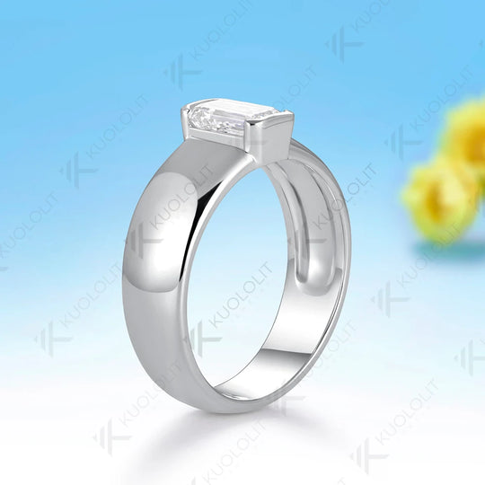 Kuololit 1CT IGI Lab Grown Diamond Ring for Men Women Solid 14K 10K Yellow Gold Engagement for Christmas Gift Luxury Wedding