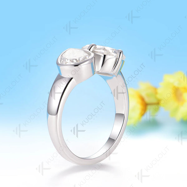 Kuololit 4.5CTW OMC Crushied Ice Pear Cut Moissanite for Women Soild 10K 14K 585 White Gold Engagement Ring for Christmas Gift