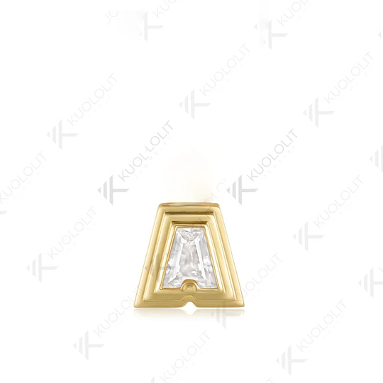 Kuololit A-Z Letter Moissanite Pendant Custom Set Necklace for Women 14K 10K Solid Gold Name Letter 26 Initial Alphabet for Gift