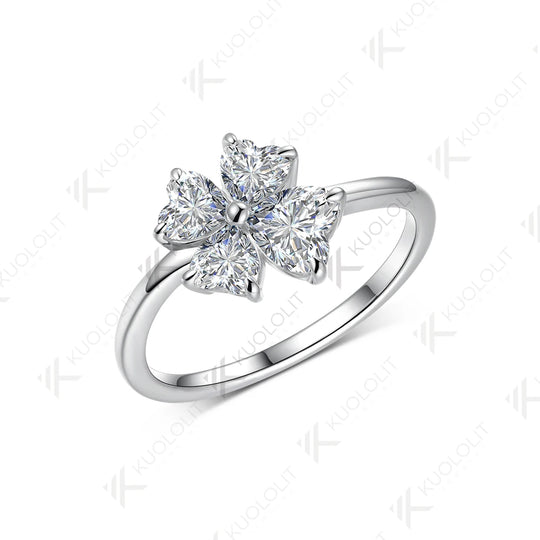 Kuololit 1.5CT Moissanite Ring for Women Solid 18K 14K 10K Yellow Gold Heart Cut Engagement Ring for Anniversary Christmas Gifts