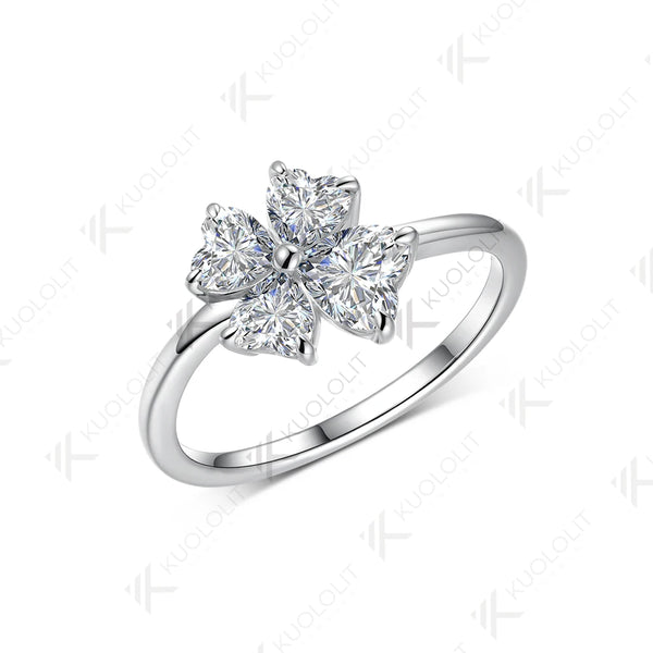 Kuololit 1.5CT Moissanite Ring for Women Solid 18K 14K 10K Yellow Gold Heart Cut Engagement Ring for Anniversary Christmas Gifts