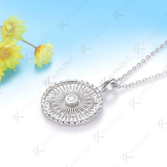 Kuololit 0.1CT Lab Grown Diamonds Necklace for Women Solid 14K 10K Gold Round Diamonds Pendant for Anniversary Christmas Gift