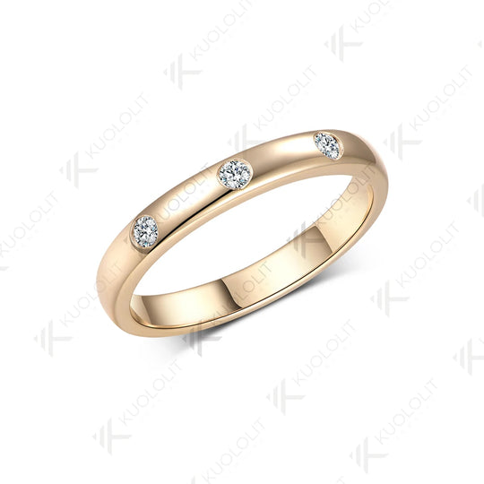 Kuololit 0.1CTW Lab Grown Diamonds Ring for Women Men Solid14K 10K 585 White Gold Weeding Band Ring for Christmas Gift Party