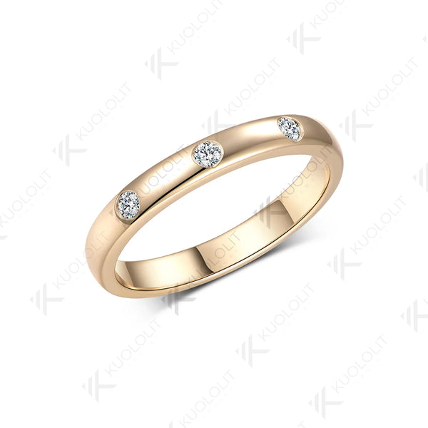 Kuololit 0.1CTW Lab Grown Diamonds Ring for Women Men Solid14K 10K 585 White Gold Weeding Band Ring for Christmas Gift Party